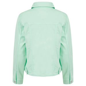 Chaqueta de Mezclilla Elástica para Mujer, Nueva, 100% Algodón, Alta Calidad, Color Verde Brillante, Moda Verano, Suave - Product Image 2