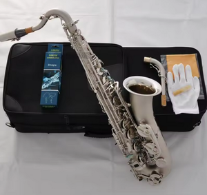 Saxophone Melody prêt à jouer, nickel satiné, Fa aigu #   Clé à deux tiges en nacre de saxophone - Product Image 1