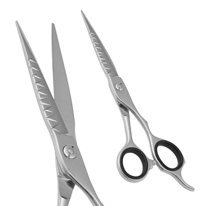 Tijeras de Peluquería Profesionales de Primera Calidad, Diseño Elegante para Diestros, Mango Mediano, Hoja Afilada de Acero Inoxidable para Salón - Product Image 5