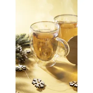 Mug en verre personnalisé Snostro pour Noël, produit de merchandising festif pour les fêtes - Product Image 2