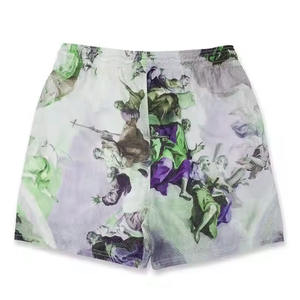 กางเกงขาสั้นกีฬาว่ายน้ำวิ่งบาสเก็ตบอลสำหรับผู้ชายผู้หญิงกางเกงขาสั้นโพลีเอสเตอร์ระบายอากาศได้ดีดีไซน์ตาข่ายพื้น - Product Image 1