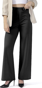 WOMENS WIDE STRAIGHT LEG SLACKS PULL ON <b>WORK</b> PANTS BUSINESS CASUAL <b>TROUSERS</b> WITH POCKETS DIRECT FACTORY WHOLESALE NEW ARRIVAL - Product Image 4