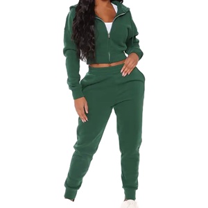 Nouvelle mode féminine, ensemble deux pièces, streetwear décontracté sur mesure, vente en gros, saison d'hiver, sweat-shirt court pour vêtements de sport décontractés 2026 - Product Image 1