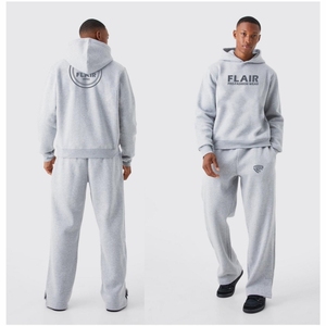 Sudadera con capucha de algodón 100% de gran tamaño para hombres Diseño de hombro caído Bordado 3D de alta calidad Sólido disponible Tallas grandes - Product Image 1