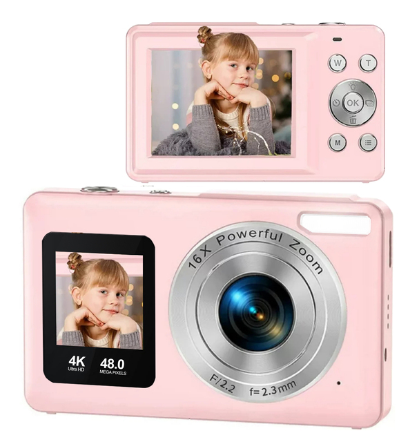 DC06S Dual Screen Digital Camera with Autofocus Video Recording Creative Filters and Portable Design Real 5.0MP 1080P