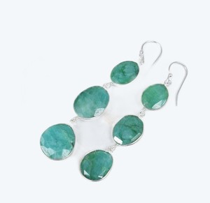 925 argent Sterling Turquoise pierres précieuses poire forme goutte boucle d'oreille lunette boucles d'oreilles bijoux pour femmes - Product Image 4
