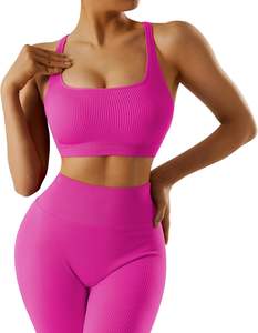 Ensembles de yoga pour femmes les plus vendus, respirants, soutien-gorge et short solides en 2 pièces, vêtements de sport à taille haute, vêtements de sport sexy pour la salle de sport - Product Image 3