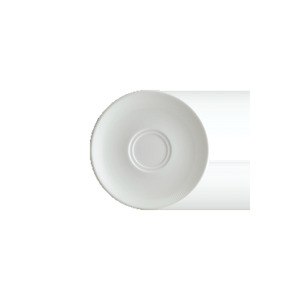Ensemble tasse et soucoupe à café Iris White 16 cm, design minimaliste, qualité gourmet - Product Image 1