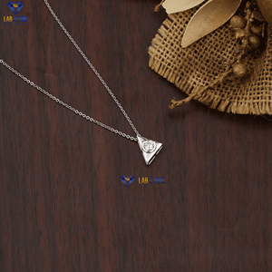 0.30 TDW pendentif en diamant taille brillant rond avec chaîne en or blanc certifié/non certifié diamant Cvd bijoux en diamant - Product Image 3