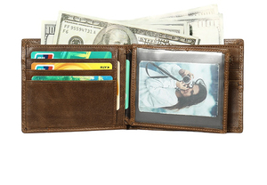 Cartera de cuero duradero para caballeros, cartera fina para tarjetas de visita de piel de vaca para hombres, elegante monedero de moda con múltiples bolsillos - Product Image 6