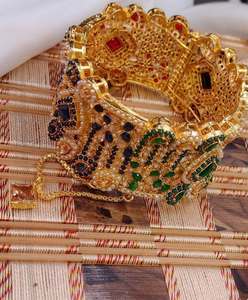 Colección festiva para mujer, conjunto de diseño único, brazaletes con cuentas de perlas personalizadas, pulseras de acero inoxidable oxidado - Product Image 5