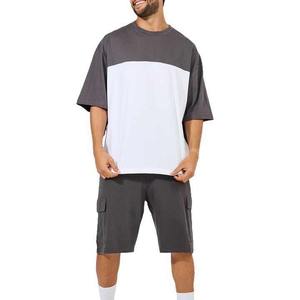 ชุดเสื้อผ้าแนวสตรีทของผู้ชายสำหรับฤดูร้อนเสื้อยืดแขนสั้น & กางเกงขาสั้นขากว้างผ้าฝ้าย100% ระบายอากาศได้ดีทรงหลวม - Product Image 6