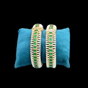 Designer Trendy Premium Quality Gold Plated Openable Kundan Minakari Two <b>Set</b> Of <b>Bangles</b> for Women Wedding Wear For Girls - Product Image 1