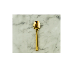 Cuillère à café en laiton doré au design élégant, ensemble de couverts en acier miroir avec logo personnalisé, vaisselle écologique pour la maison - Product Image 5