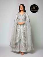 La dernière robe de soirée élégante pour femmes, de qualité supérieure, prête à porter, brodée à la main, avec travail artisanal, ensemble de 3 pièces avec gararas
