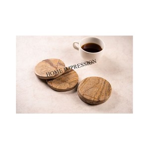 Ensemble de 4 sous-verres ronds en marbre et bois pour la cuisine, décoratifs, pour le thé et le café, qualité supérieure, taille personnalisée, écologiques, résistants à la chaleur, luxe - Product Image 6