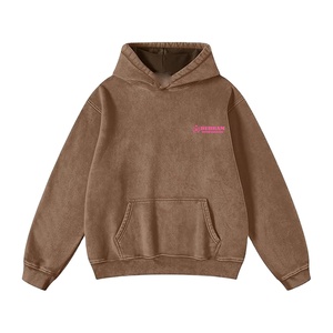 2026 Custom Logo Fleece Embroidery Breathable Acid Washed Plain Cotton Men's Winter Lined Eco-Friendly Pullover <b>Hoodie</b> Soft <b>Long</b> - Product Image 4