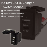 Chargeur PD 18W 1A + 1C Switch Mount