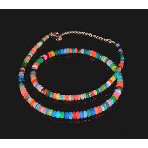 Multicolor Ethiopian <b>Opal</b> <b>Necklace</b> Disco <b>Opal</b> 4-6 mm Fashion Body Jewelry - Product Image 2