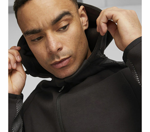 Sweat à capuche pour homme en coton 100% respirant et écologique, coupe régulière, imprimé en 3D, uni, avec fermeture éclair intégrale, logo personnalisé - Product Image 3