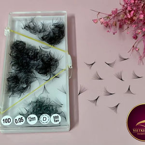 Bandejas de Extensiones de Pestañas Coreanas PBT Negro Mate Oscuro, Suaves, al por Mayor, Extensiones de Pestañas Individuales Pre-fabricadas, Fabricante en Vietnam - Product Image 1