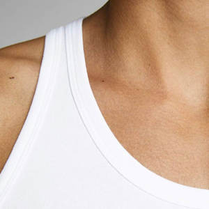 Débardeur 100% coton pour hommes, gilet sans manches 240gsm avec logo personnalisé, vêtements de sport en maille tissée à coupe ample - Product Image 3