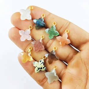 Pendentif en pierre précieuse de trèfle à facettes en Quartz de fraise, argent Sterling 925, or Vermeil, breloque en pierre précieuse, pendentif en pierre de naissance octobre - Product Image 5