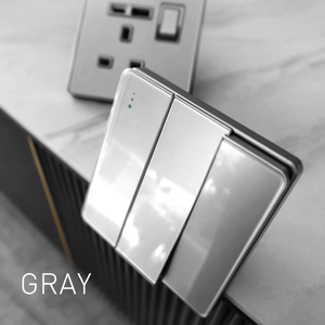 Interruptor de Luz Elétrico de Luxo GWIEC Modelo 86 13A UK 1/2 Gangue 1/2 Via Painel de Botão de Pressão de Parede Plástico Tradicional - Product Image 3