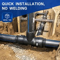Adaptateurs à bride HDPE 6 pouces PN16, raccords électrofusion réducteurs, coudes en T, PE100 125mm SDR11 PN16, joint de tuyau d'eau en plastique