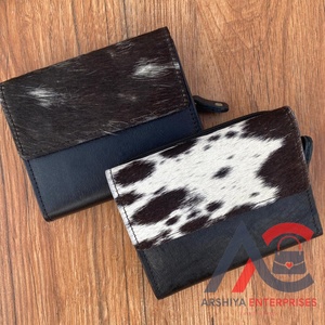 Cartera de tres pliegues de piel de vaca a la moda personalizada al por mayor minicartera de viaje multifuncional de piel auténtica occidental monederos - Product Image 1