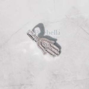 Bijoux Hip Hop Glacé Collier Personnalisé Rappeur Main de Moissanite Collier Argent 925 VVS Mossanite Femmes Pendentif - Product Image 3