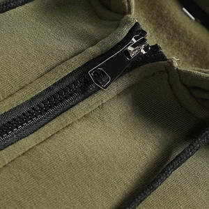 Meilleur prix hommes sweats à capuche zippés 100% coton teint uni motif solide bonne qualité pour la saison d'hiver - Product Image 3