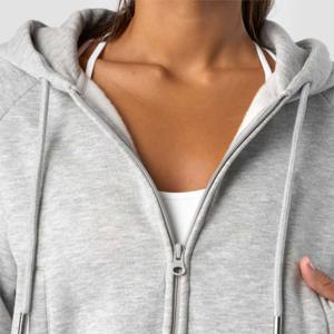 <b>Women's</b> Trendy Cropped Zip Hoodie - <b>Lightweight</b> and Stylish, Perfect for Casual Wear and Layering - Product Image 5