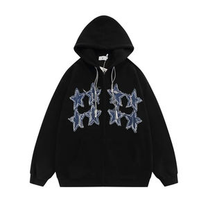 Sudadera con capucha unisex con gráficos llamativos y bordes deshilachados - Product Image 1