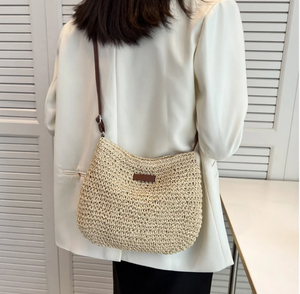 Natural Straw Bag Shoulder Bag Straw Shopper Beach Bag <b>Tote</b> Bag, <b>Raffia</b> Beach Bag From Indian Supplier - Product Image 2
