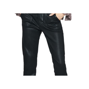 Pantaloni Paige Mayslie a Gamba Dritta Rivestiti, Nero Classico Lusso, Taglia 31, Vita Alta, Traspiranti in Tessuto PU, Stile Cargo a Matita, Autunno - Product Image 2