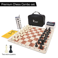 LEAP Vente en gros Jeu d'échecs compact de haute qualité personnalisable avec horloge Sac d'échiquier Voyage-Friendly