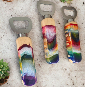 Abrebotellas de resina de madera y Metal con logotipo personalizado Abrebotellas de madera de resina Venta personalizada para el hogar - Product Image 2