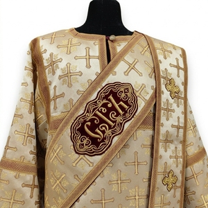 Ensemble de vêtements liturgiques orthodoxes pour diacône, broderie dorée, Sticharion Orarion, vêtements d'église, pour prêtre chrétien, hiver/été - Product Image 4