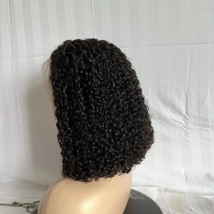 Peluca de pelo virgen de alta calidad de lujo Kinky Jerry Curl Deep Wave Private Label encaje transparente al por mayor para fabricantes - Product Image 5
