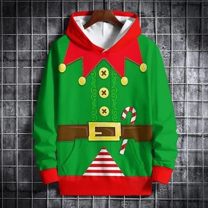 2024 Navidad 3D Santa Claus estampado sudaderas con capucha manga larga Casual Streetwear pulóveres para mujeres y hombres ropa de invierno femenina - Product Image 3