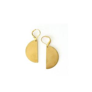 Pendiente de latón con forma de media luna para mujer, pendiente de latón hecho a mano de estilo Popular para mujer, joyería, pendiente dorado, superventas - Product Image 1