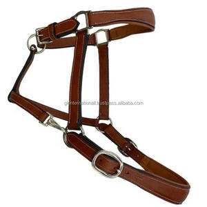 Dos de cheval en cuir marron rembourré souple doublement cousu en cuir de Havane en pleine taille d'épi boucle et anneaux en nickel réglables - Product Image 3