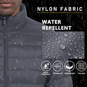 Chaqueta de plumón de lona ligera de invierno para hombre, abrigos térmicos impermeables a prueba de viento, chaqueta acolchada teñida lisa de estilo informal XS - Product Image 5