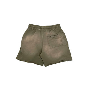 Nouveauté : Shorts pour homme en coton délavé à l'acide, molleton French Terry, taille mi-haute, effet délavé soleil, style urbain, personnalisable - Product Image 3