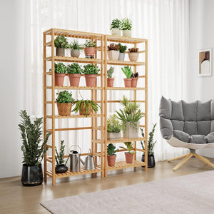 6-Tier Bamboo Storage Shelf Adjustable Bookcase Organizer <b>for</b> Home Office Bathroom <b>Kitchen</b> Living Room Garage - Product Image 5