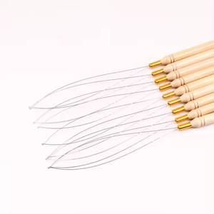 Most Selling Hair Extensions Tool Pulling Loop <b>Needle</b> Wooden <b>Threader</b> Wire Pulling Hook Tool for Extension Wood Metal for Women - Product Image 4