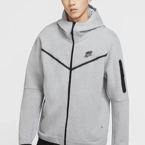 Sweat à capuche zippé délavé personnalisé sweat de couleur unie double couche sweats à capuche français éponge plaine polaire pour hommes sweat à capuche - Product Image 3