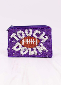 Sac à monnaie perlé et paillettes de football mini-sac tendance artisanal pour carte et petits objets essentiels - Product Image 5