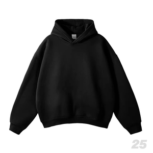 Pull de haute qualité Polyester Coton Épaules tombantes Logo personnalisé surdimensionné Sweat à capuche lourd 500 Gsm - Product Image 3
